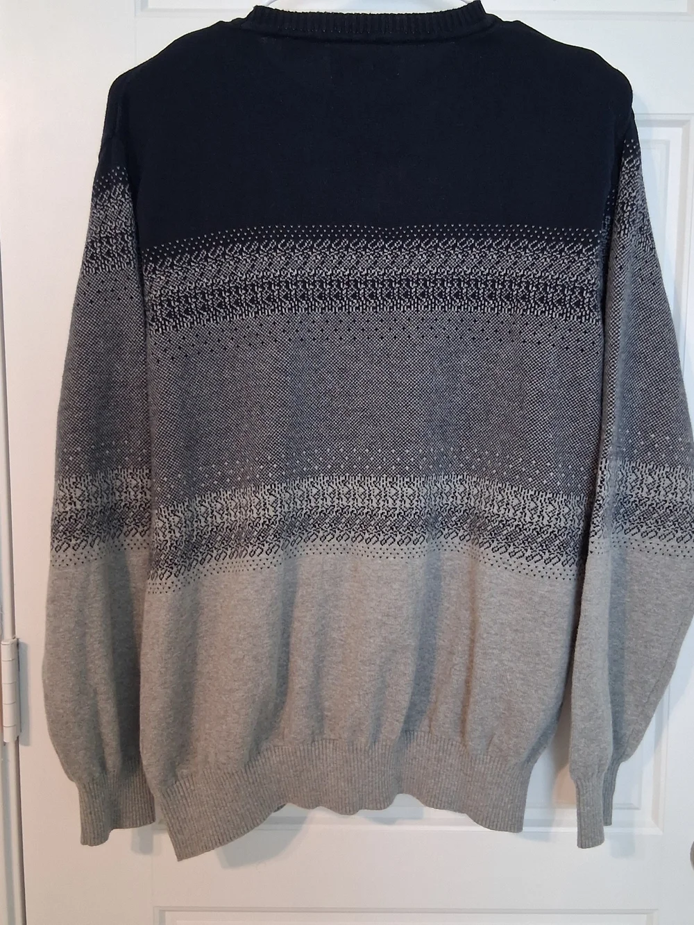 Men's Crewneck Sweater in Navy Blue - 100% Cotton
